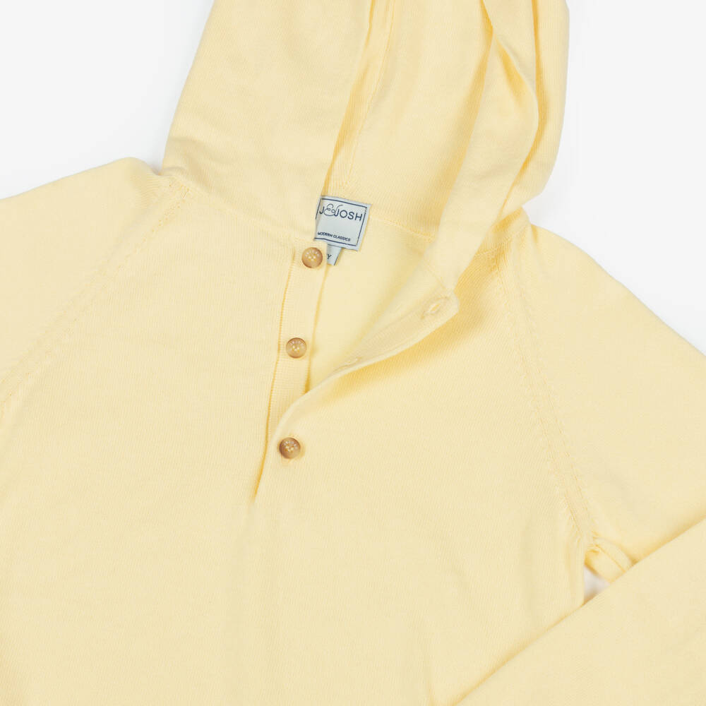 J&Josh-Boys Butter Yellow Cotton Knit Hoodie | Childrensalon Outlet