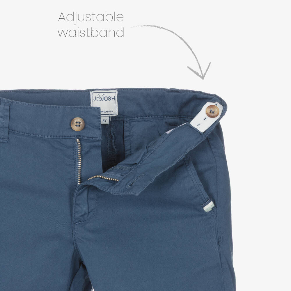 J&Josh-Boys Dark Blue Cotton Chino Trousers | Childrensalon Outlet