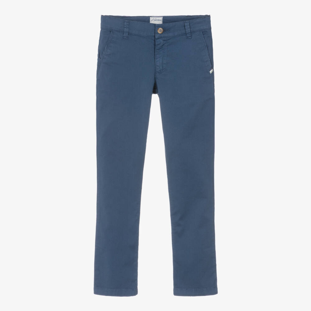 J&Josh-Boys Dark Blue Cotton Chino Trousers | Childrensalon Outlet