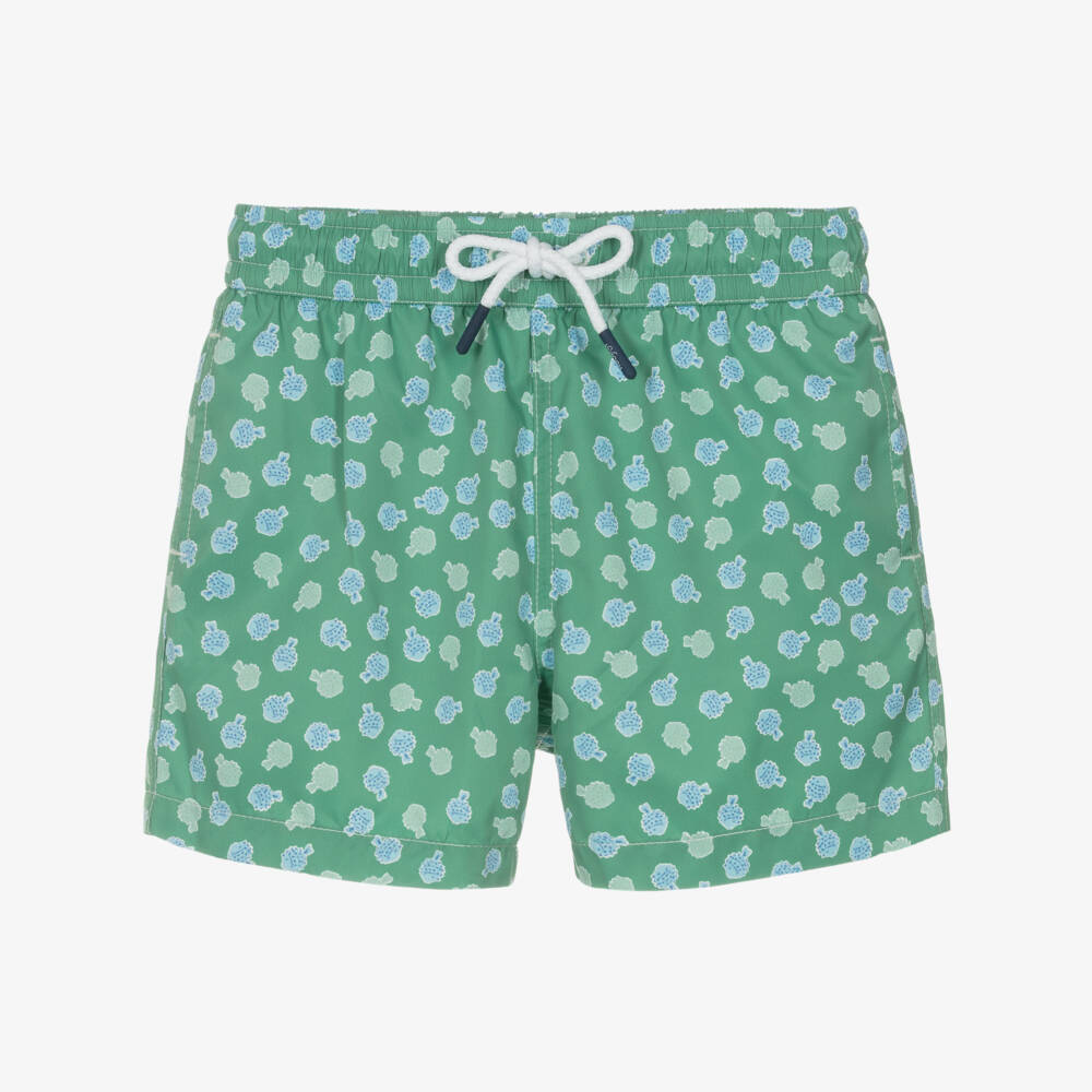 J&Josh-Boys Green Pufferfish Swim Shorts | Childrensalon Outlet