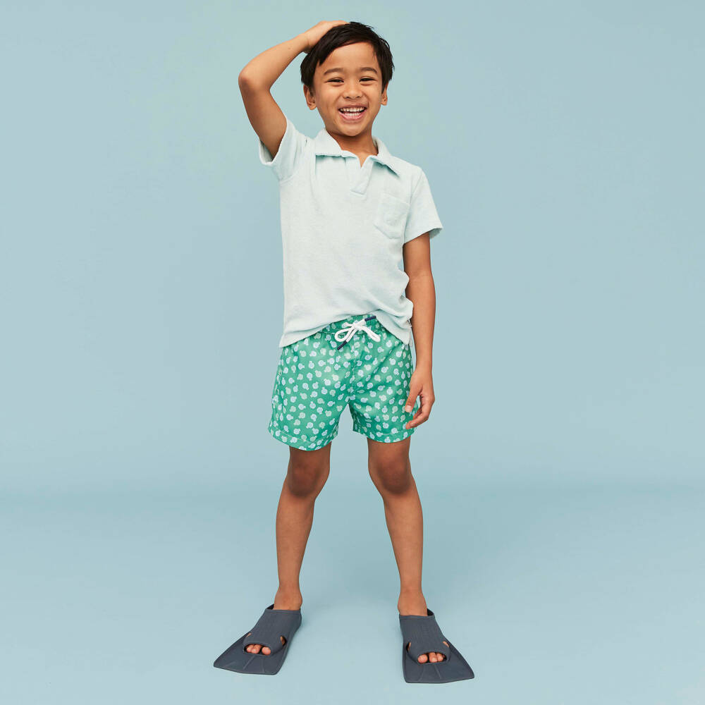 J&Josh-Boys Green Pufferfish Swim Shorts | Childrensalon Outlet