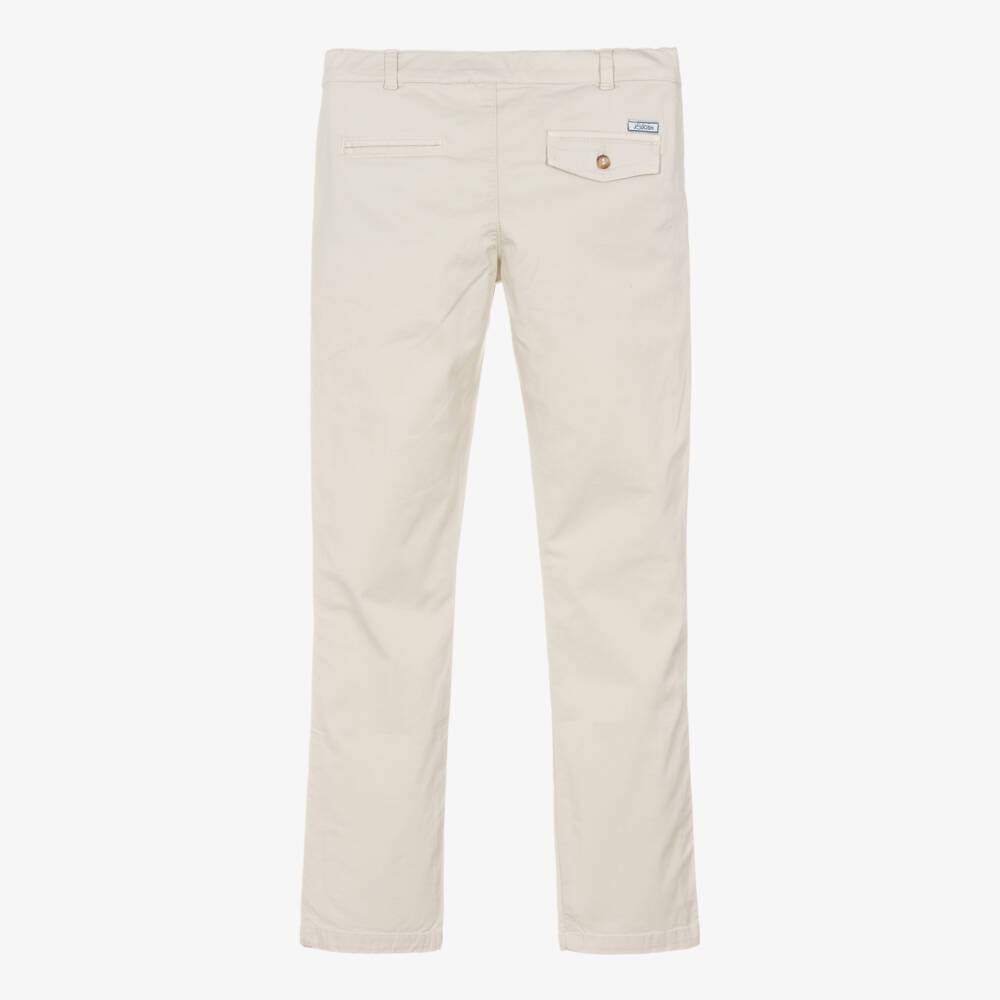 J&Josh-Boys Light Beige Cotton Chino Trousers | Childrensalon Outlet
