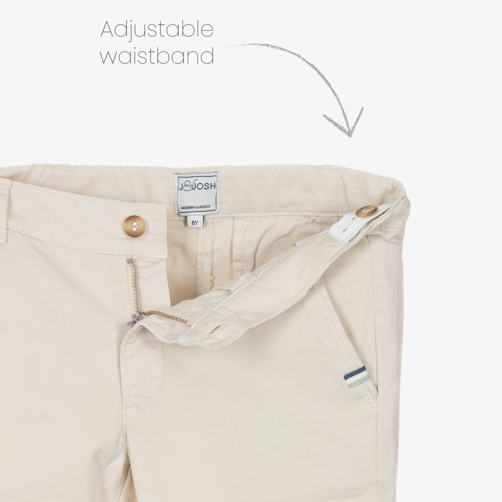 J&Josh-Boys Light Beige Cotton Chino Trousers | Childrensalon Outlet