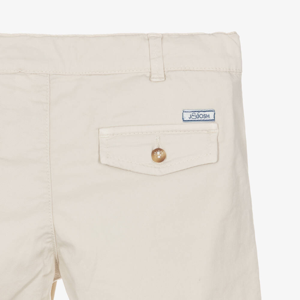J&Josh-Boys Light Beige Cotton Chino Trousers | Childrensalon Outlet