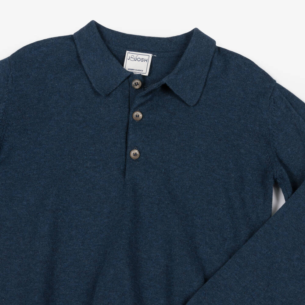 J&Josh-Boys Navy Blue Knitted Cotton Sweater | Childrensalon Outlet