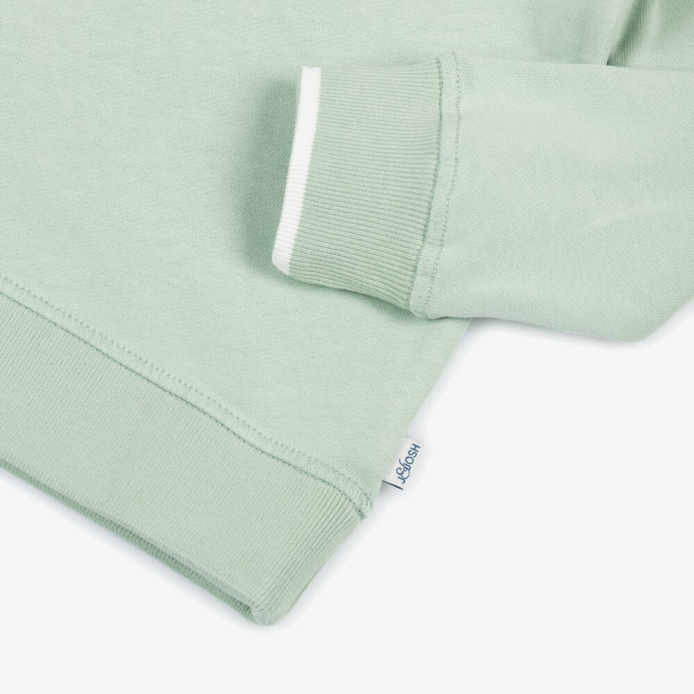 J&Josh-Boys Pastel Green Cotton Sweatshirt | Childrensalon Outlet