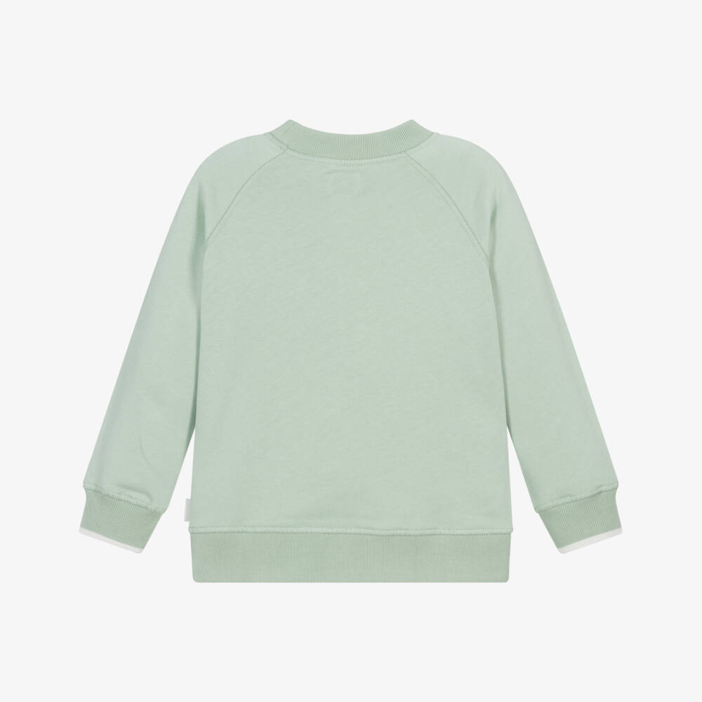 J&Josh-Boys Pastel Green Cotton Sweatshirt | Childrensalon Outlet