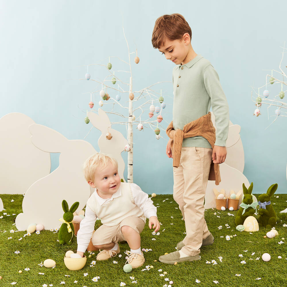 J&Josh-Boys Pastel Green Knitted Cotton Sweater | Childrensalon Outlet
