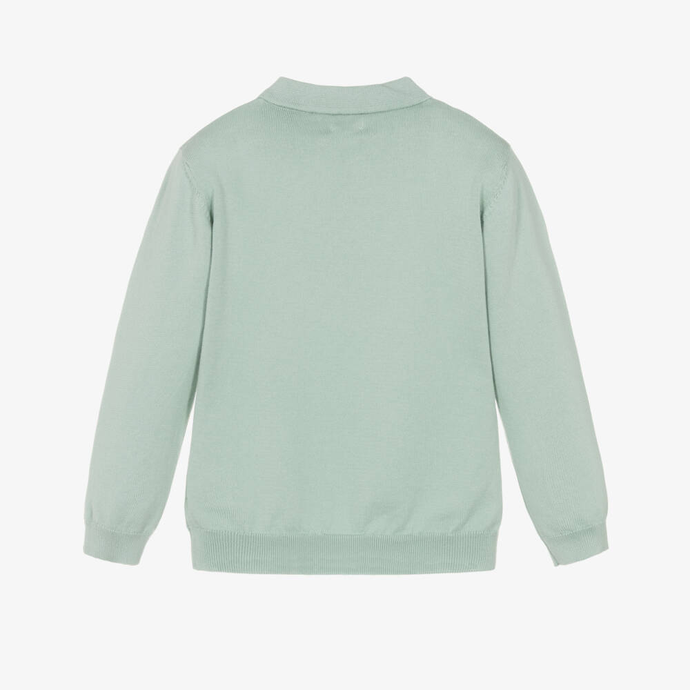 J&Josh-Boys Pastel Green Knitted Cotton Sweater | Childrensalon Outlet