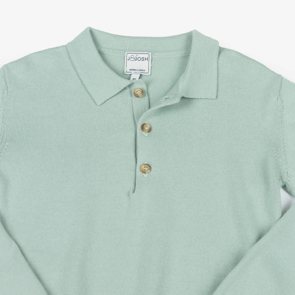 J&Josh-Boys Pastel Green Knitted Cotton Sweater | Childrensalon Outlet