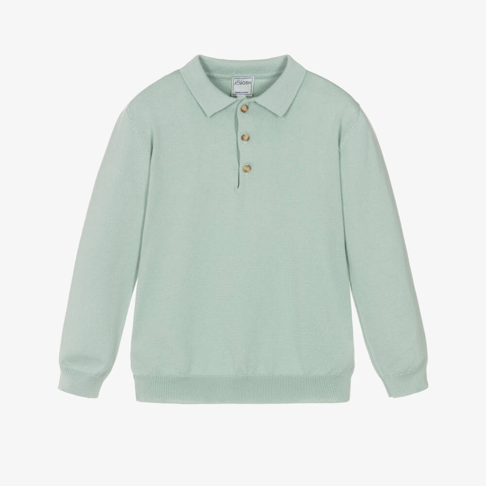 J&Josh-Boys Pastel Green Knitted Cotton Sweater | Childrensalon Outlet