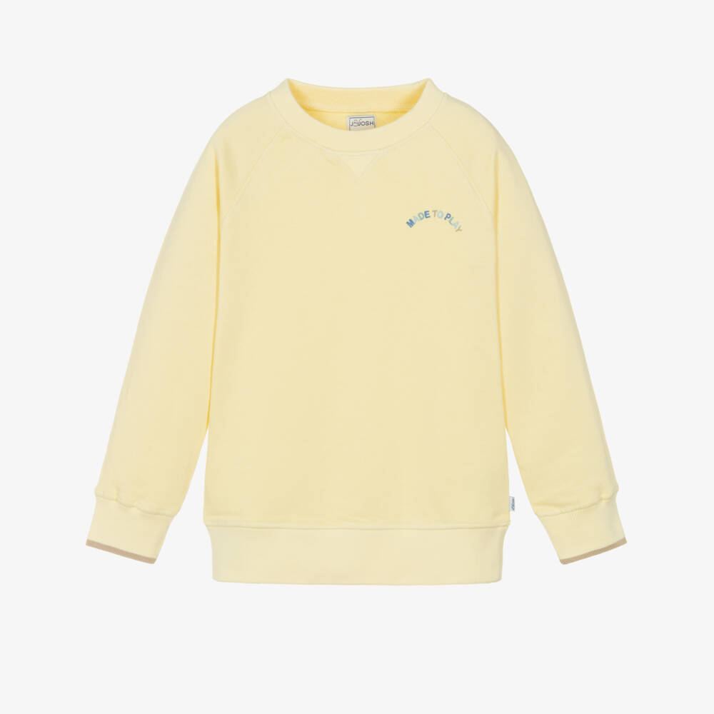 J&Josh-Boys Pastel Yellow Cotton Sweatshirt | Childrensalon Outlet
