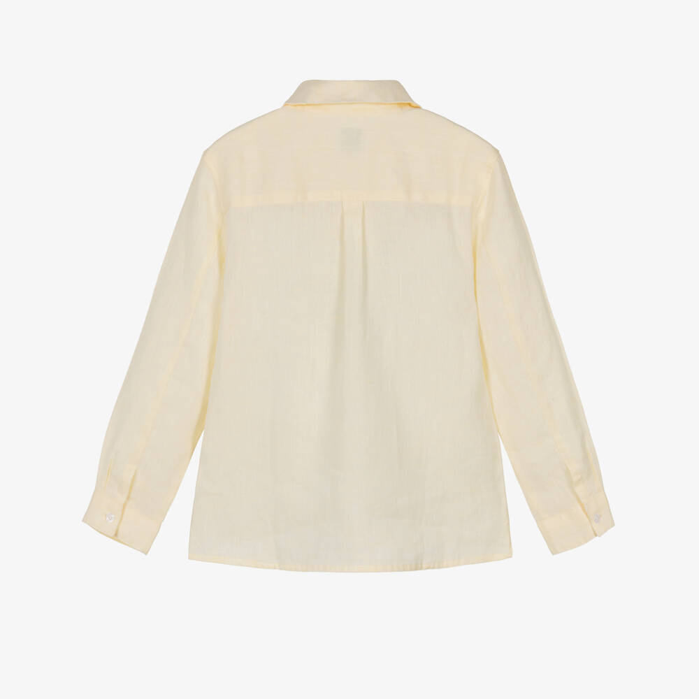 J&Josh-Boys Yellow Pop-Over Linen Shirt | Childrensalon Outlet
