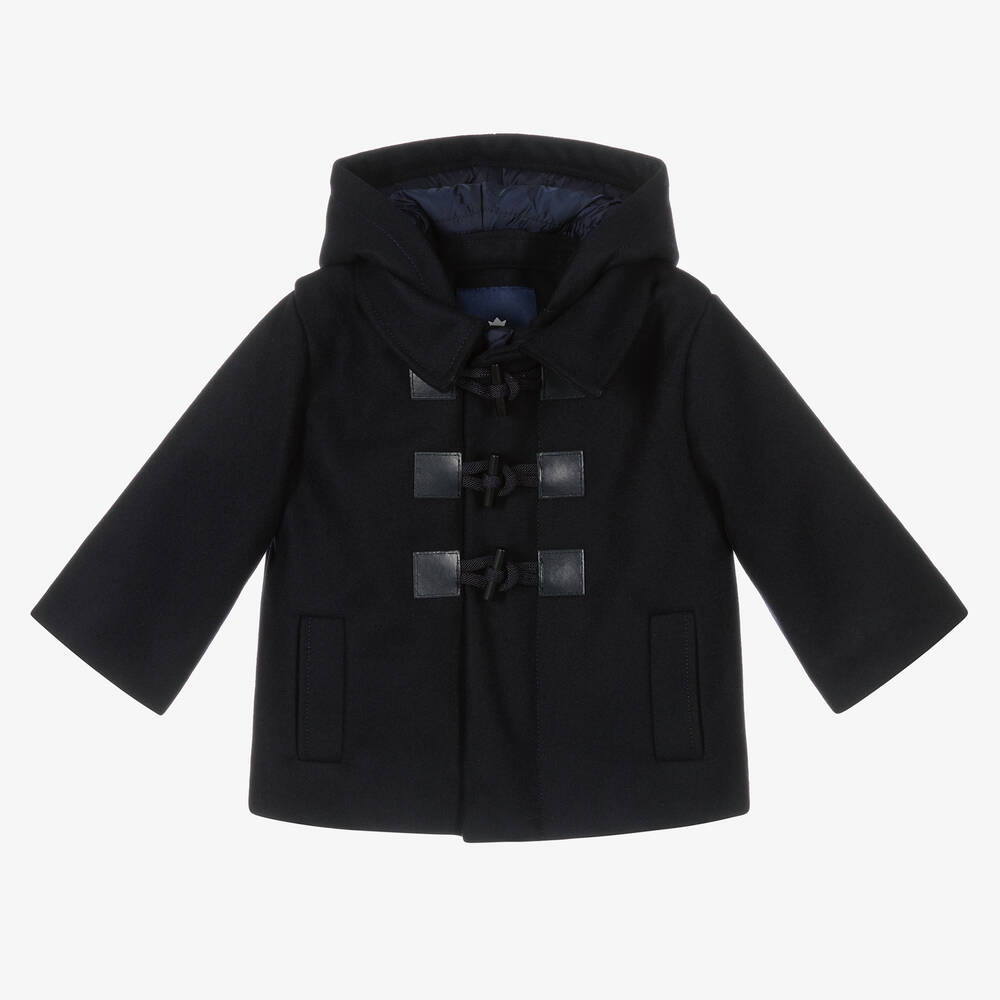 Jacadi Paris - Baby Boys Blue Wool Duffle Coat | Childrensalon