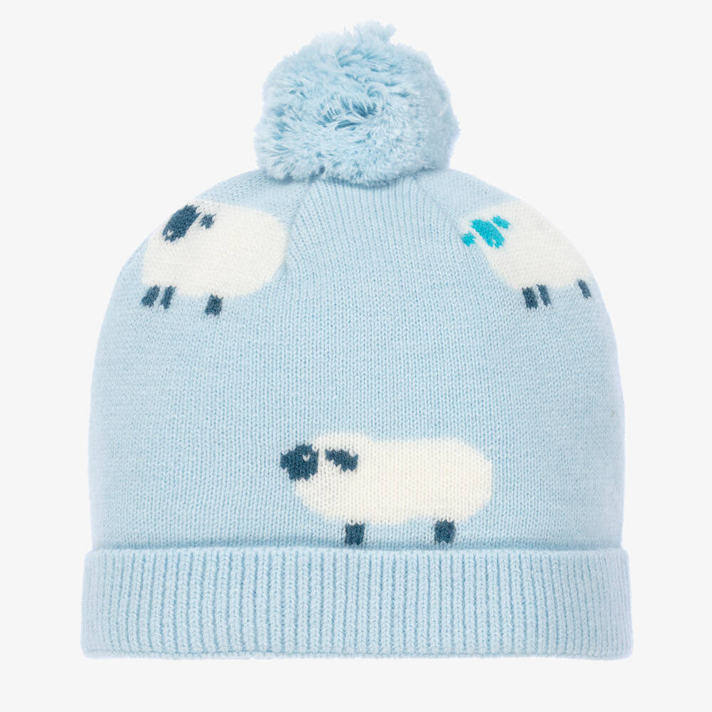 Jacadi Paris - Baby Boys Blue Wool Sheep Hat | Childrensalon