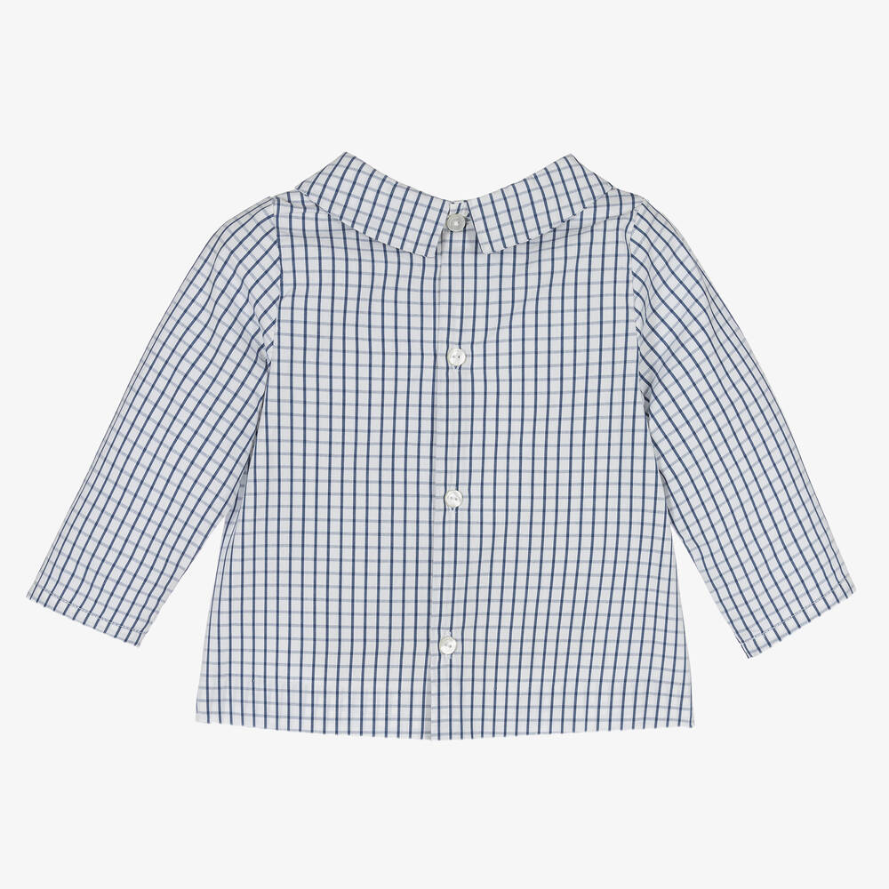 Jacadi Paris-Baby Boys White Check Cotton Shirt | Childrensalon Outlet