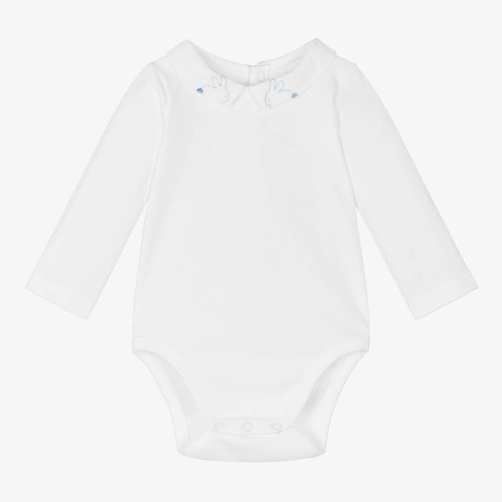 Jacadi Paris - Baby Boys White Cotton Bodysuit | Childrensalon