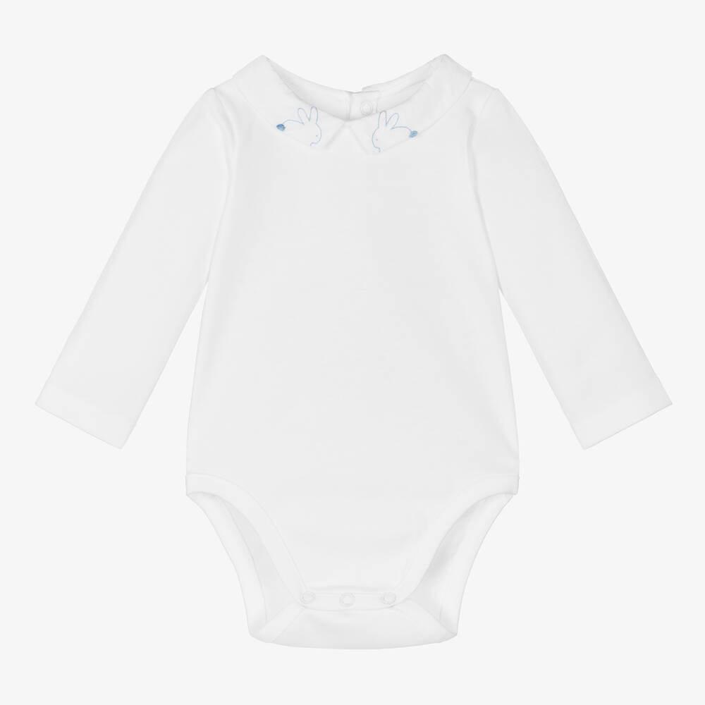 Jacadi Paris - Weißer Baby-Baumwollbody (J) | Childrensalon