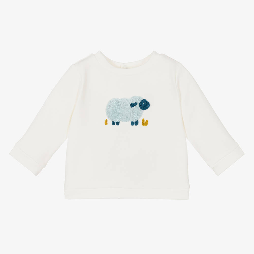 Jacadi Paris - Baby Boys White Sweatshirt | Childrensalon