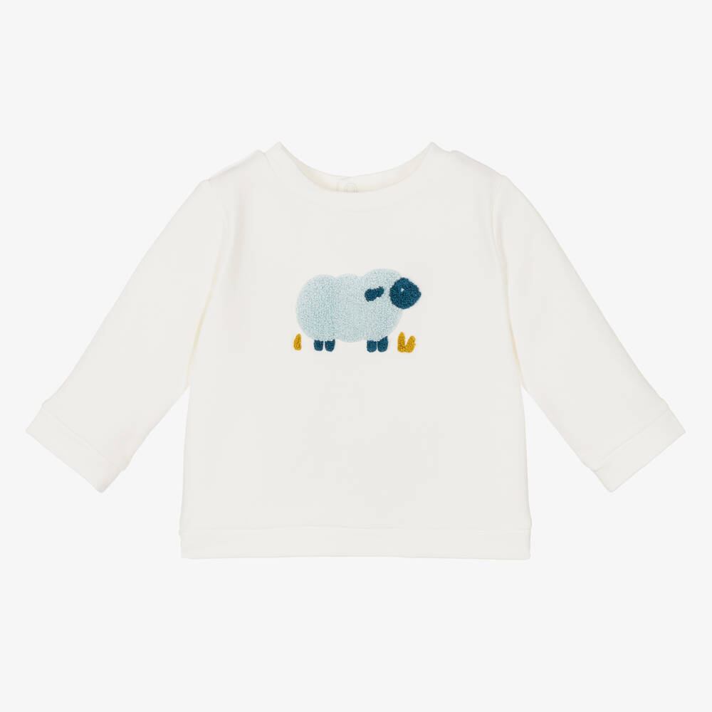 Jacadi Paris - Sweat blanc bébé garçon | Childrensalon