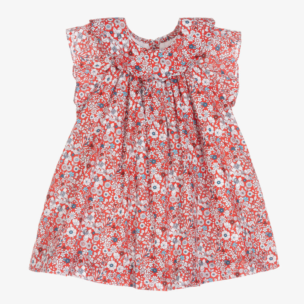 Jacadi Paris - Baby Girls Red Floral Dress | Childrensalon