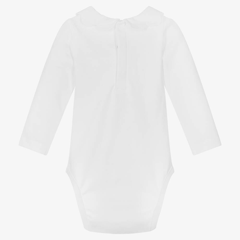 Jacadi Paris-Baby Girls White Cotton Bodysuit | Childrensalon Outlet
