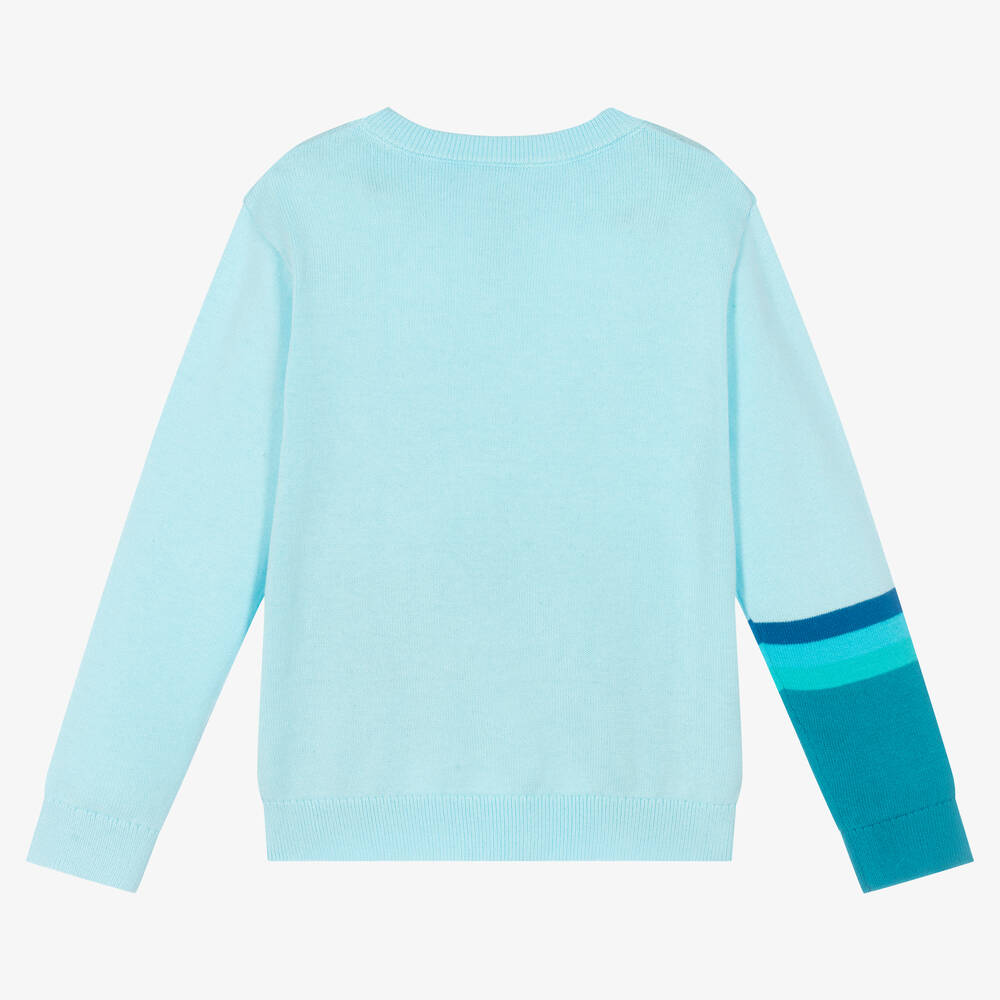 جاكادي باريس-بلوفر قطن عضوي محبوك لون أزرق للأولاد | Childrensalon Outlet