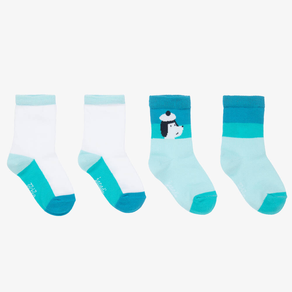 Jacadi Paris - Голубые хлопковые носки (2пары) | Childrensalon