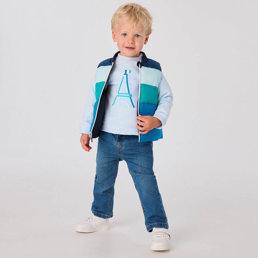 Jacadi Paris-Boys Blue Puffer Gilet | Childrensalon Outlet