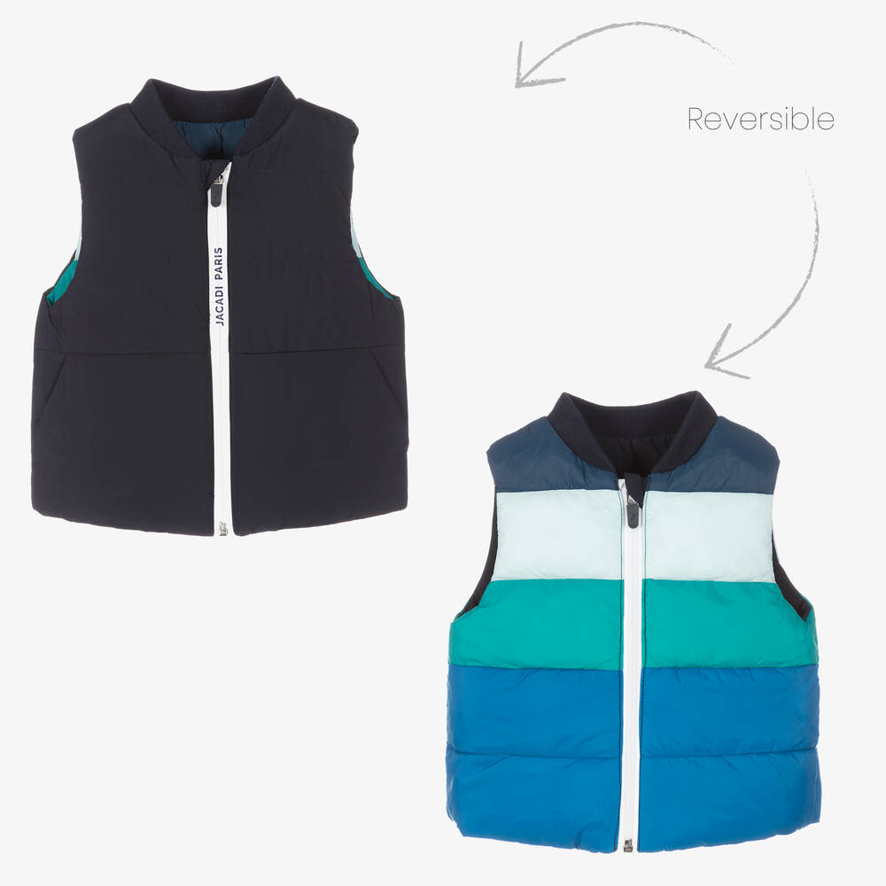 Jacadi Paris - Boys Blue Puffer Gilet | Childrensalon