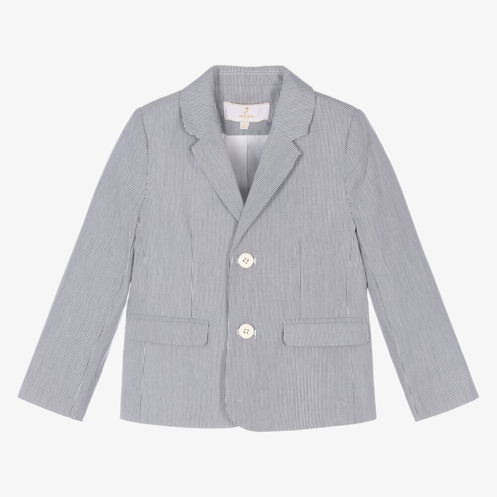 Jacadi Paris - Blazer bleu rayé coton garçon | Childrensalon