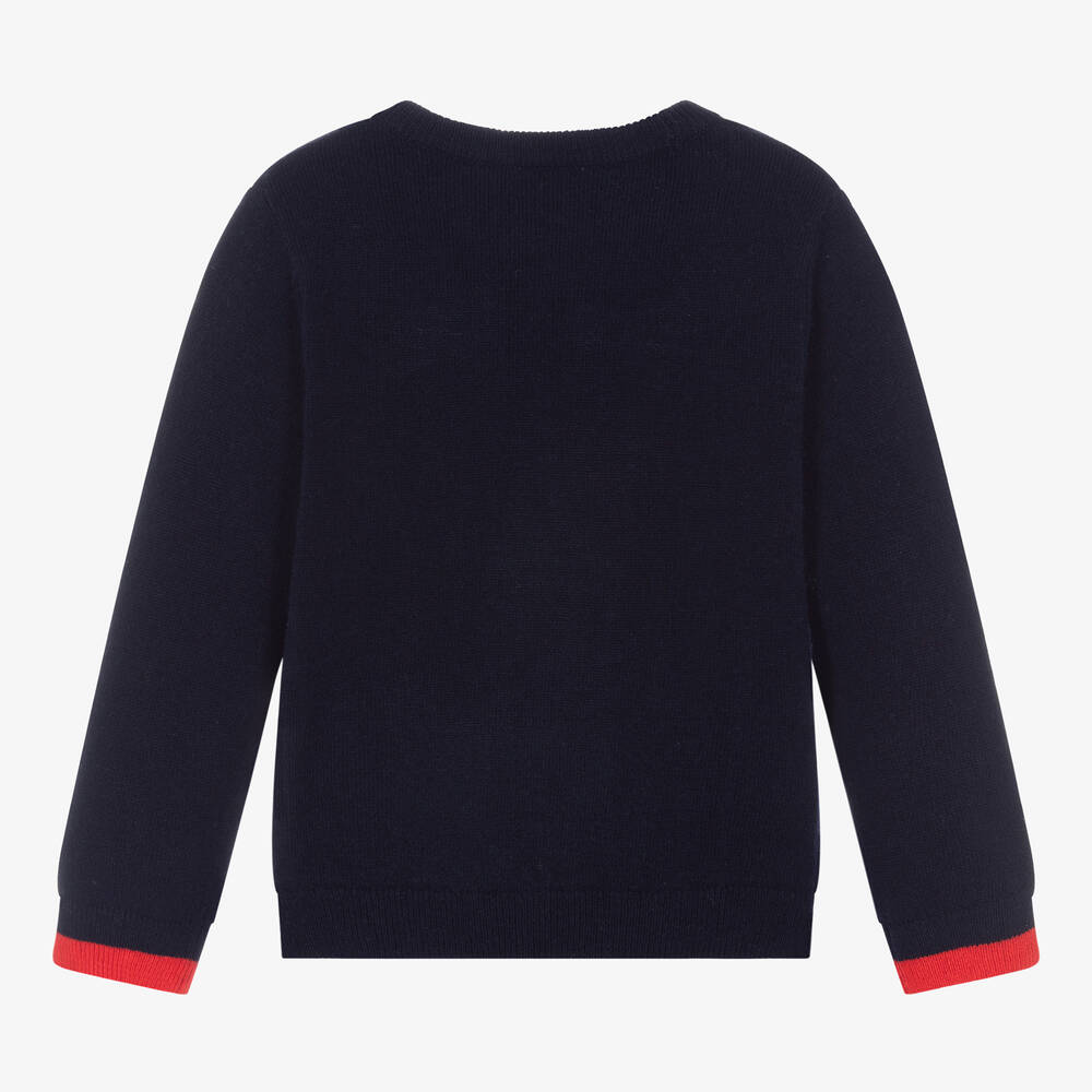 Jacadi Paris-Boys Blue Wool Knit Jumper | Childrensalon Outlet