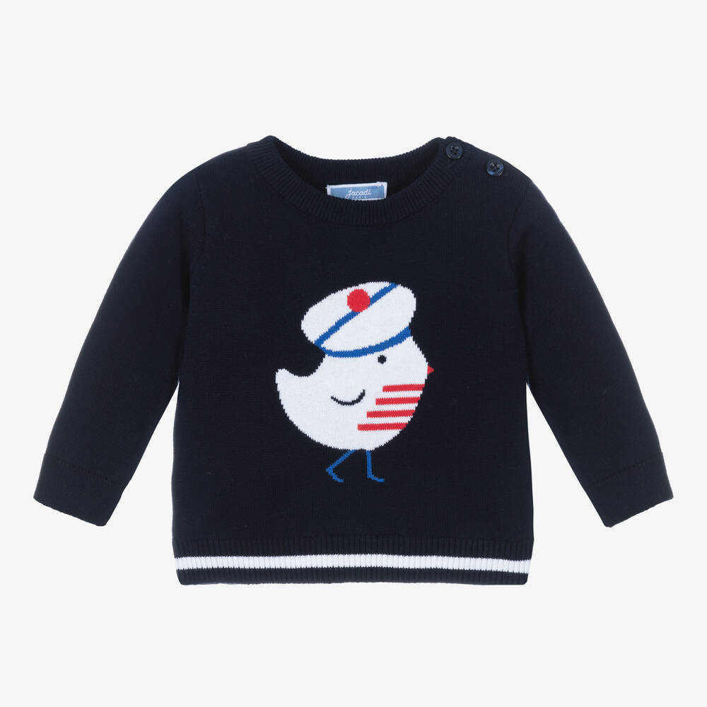 Jacadi Paris - Pull bleu marine oiseau garçon | Childrensalon