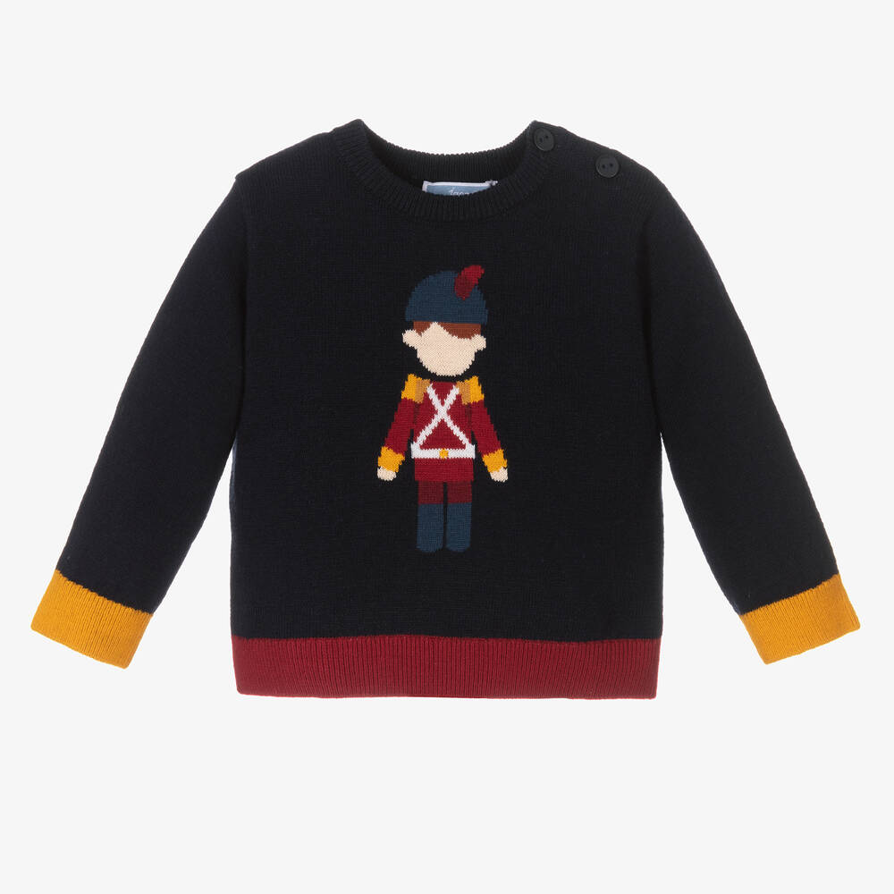 Jacadi Paris - Boys Navy Blue Knitted Sweater | Childrensalon