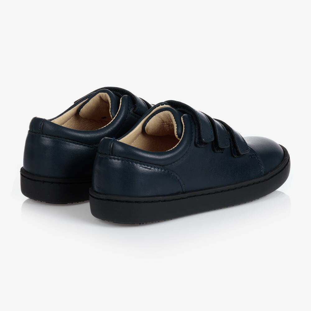 Jacadi Paris-Boys Navy Blue Leather Trainers | Childrensalon Outlet