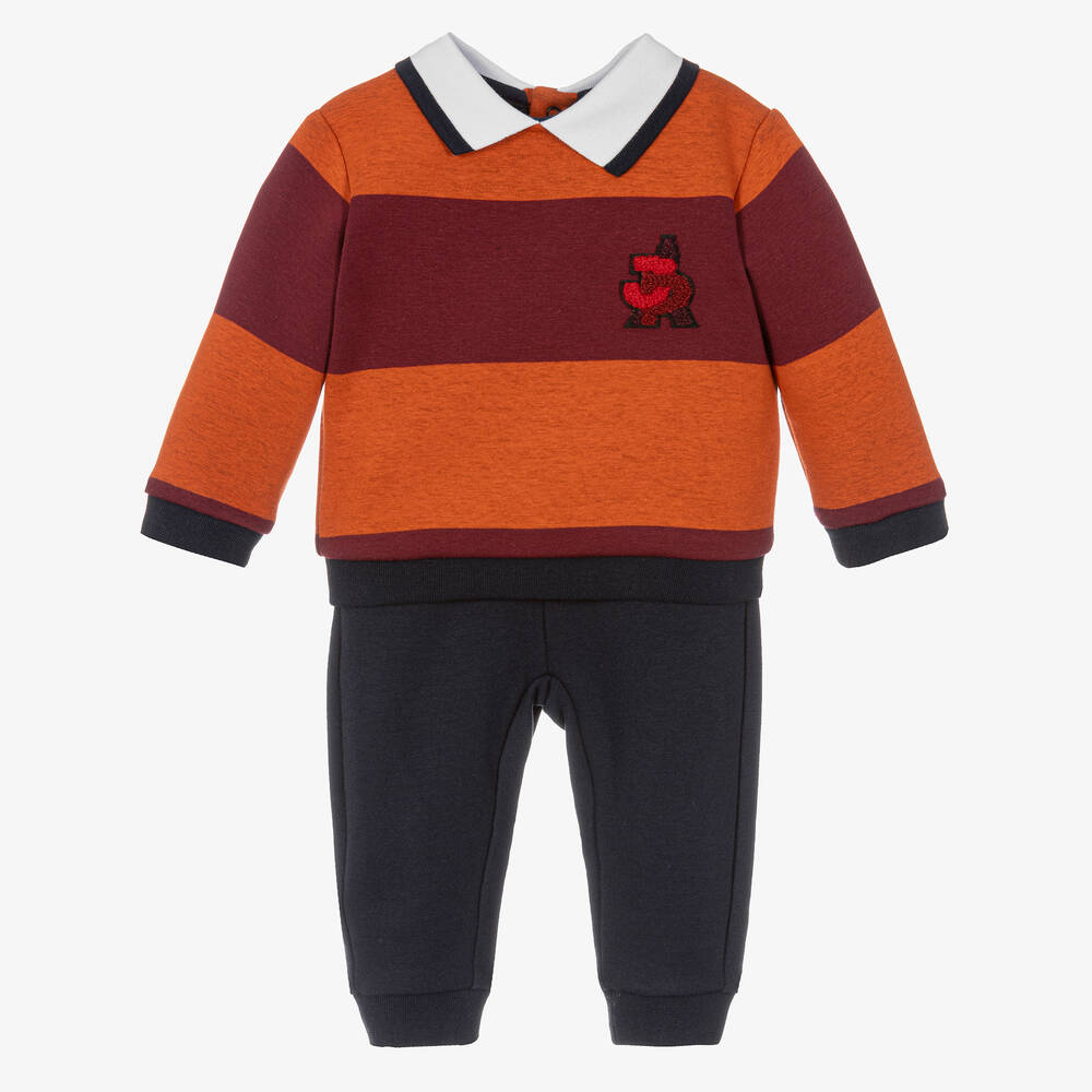 Jacadi Paris - Boys Orange & Blue Trouser Set | Childrensalon