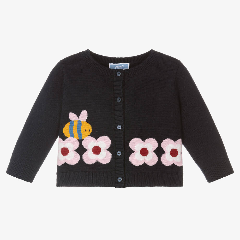 Jacadi Paris - Girls Blue Cotton Cardigan | Childrensalon