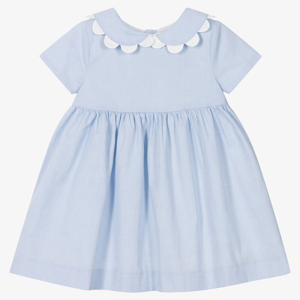 Jacadi Paris - Girls Blue Cotton Dress | Childrensalon