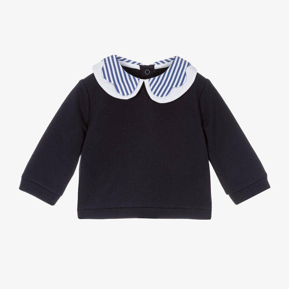 Jacadi Paris - Girls Blue Cotton Sweatshirt | Childrensalon
