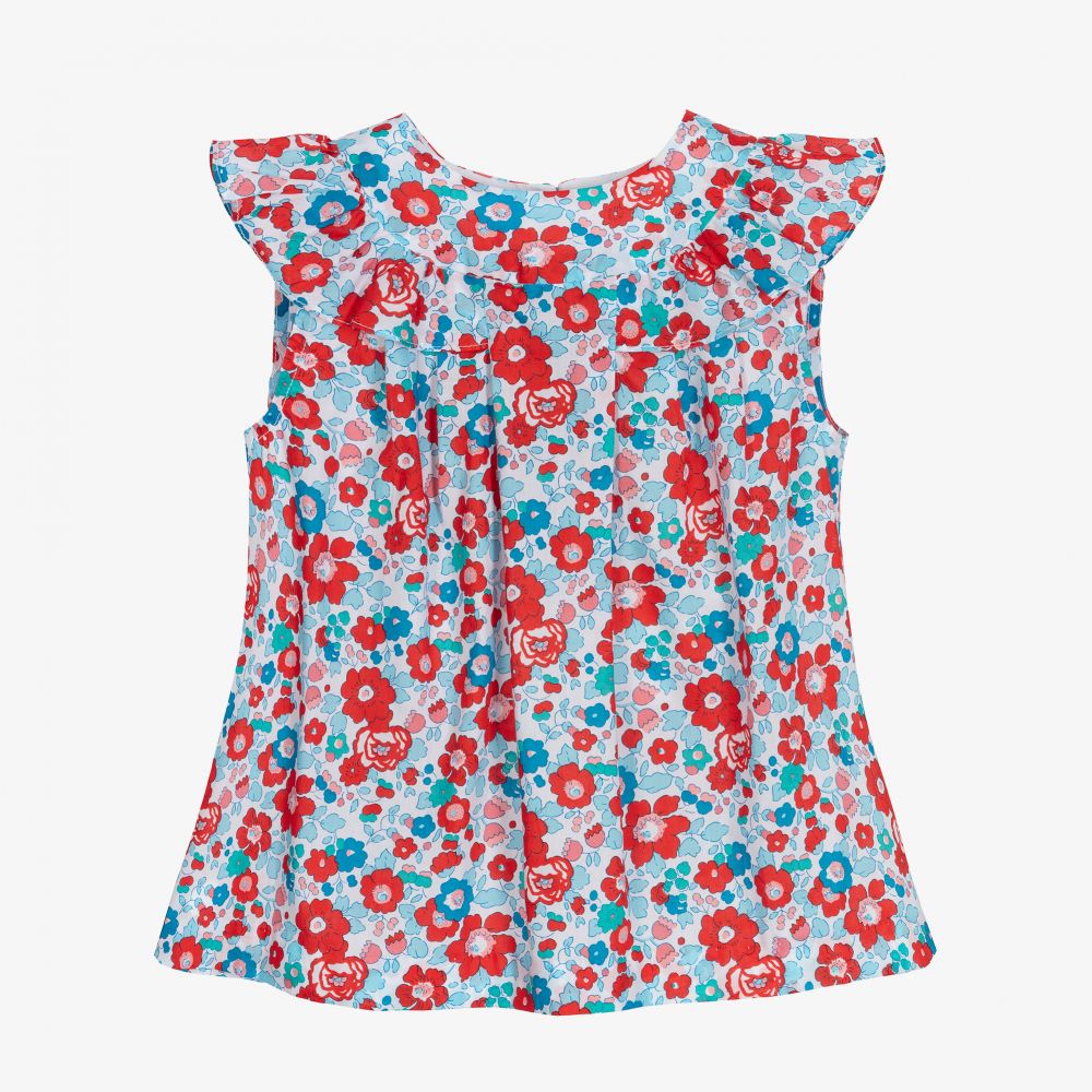 Jacadi Paris - Голубая блузка с принтом Liberty для девочек | Childrensalon