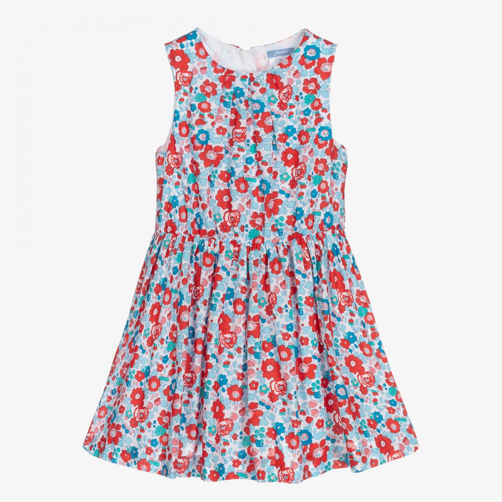 Jacadi Paris - Liberty-Kleid in Blau und Rot (M) | Childrensalon