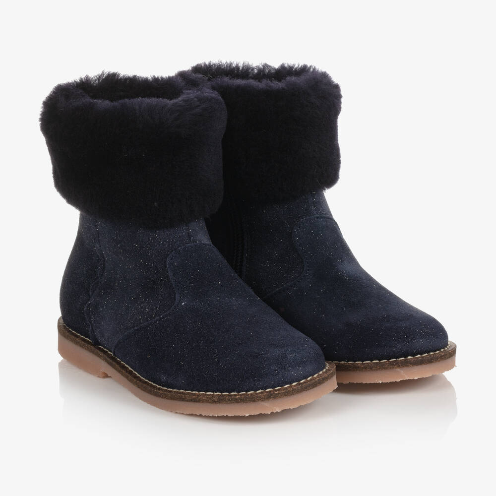 Jacadi Paris - Blaue Wildleder-Stiefeletten (M)  | Childrensalon