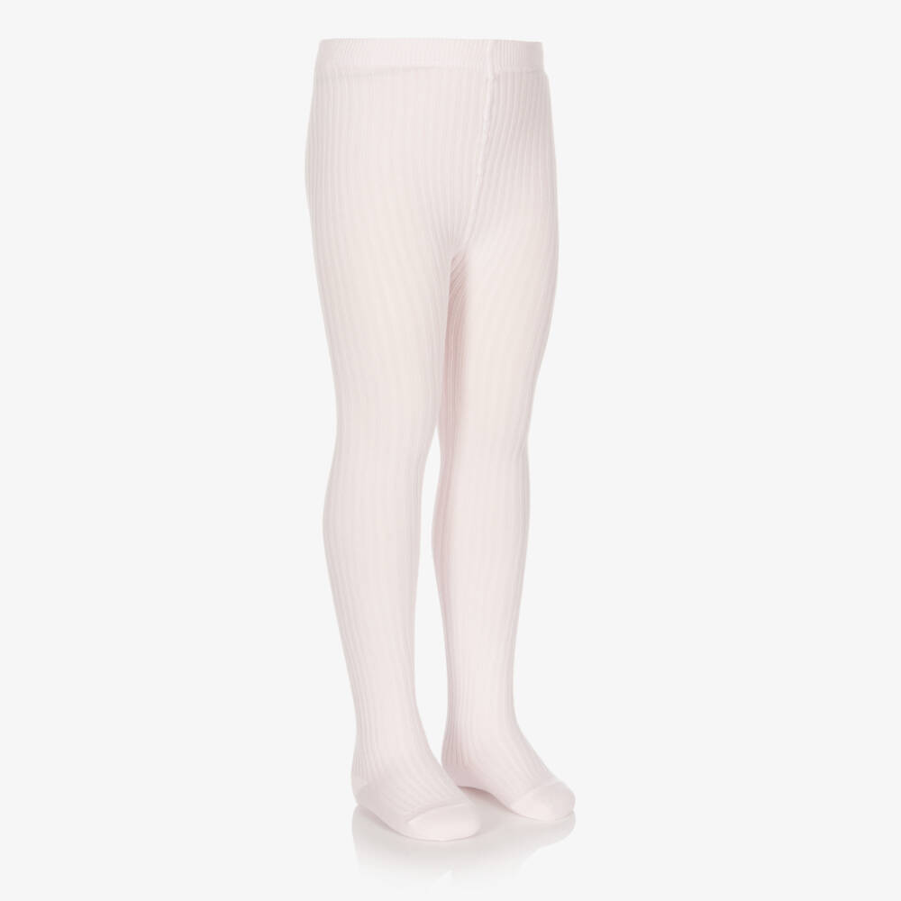 Jacadi Paris-Girls Blush Ribbed Knit Leggings | Childrensalon Outlet