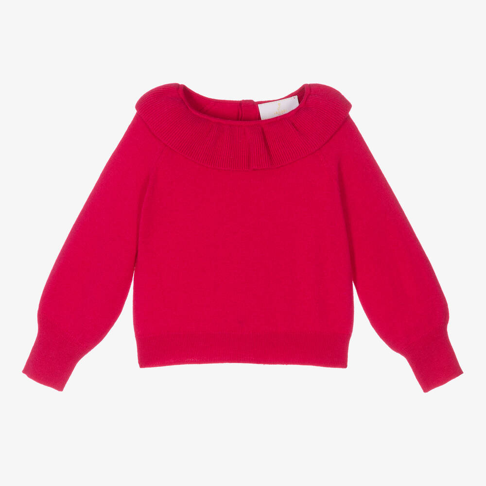 Jacadi Paris - Girls Fuchsia Pink Wool Jumper | Childrensalon