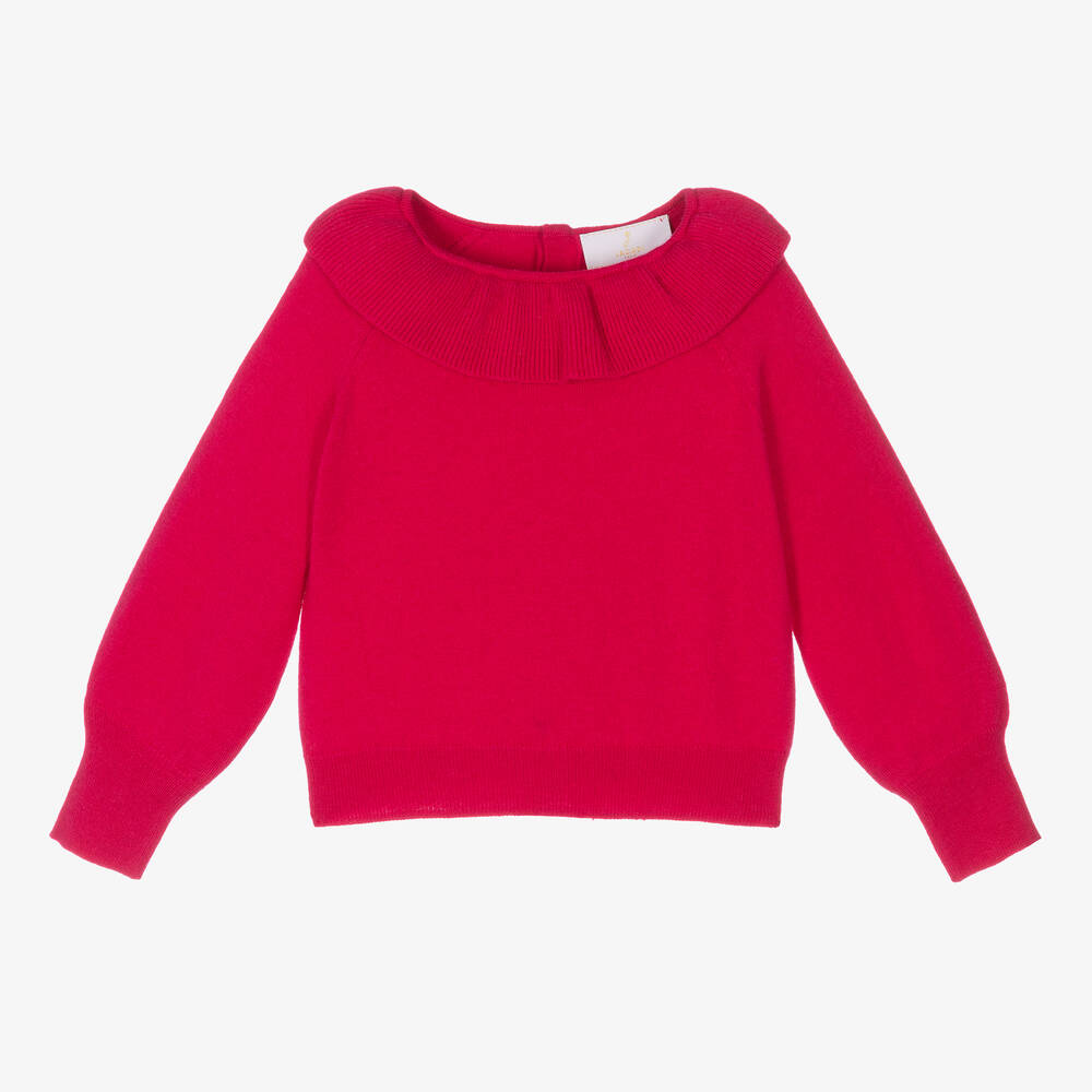Jacadi Paris Pull fuchsia en laine fille Childrensalon Outlet