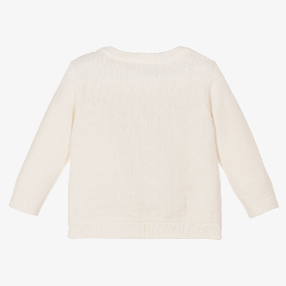 Jacadi Paris-Girls Ivory Cotton Sweater | Childrensalon Outlet