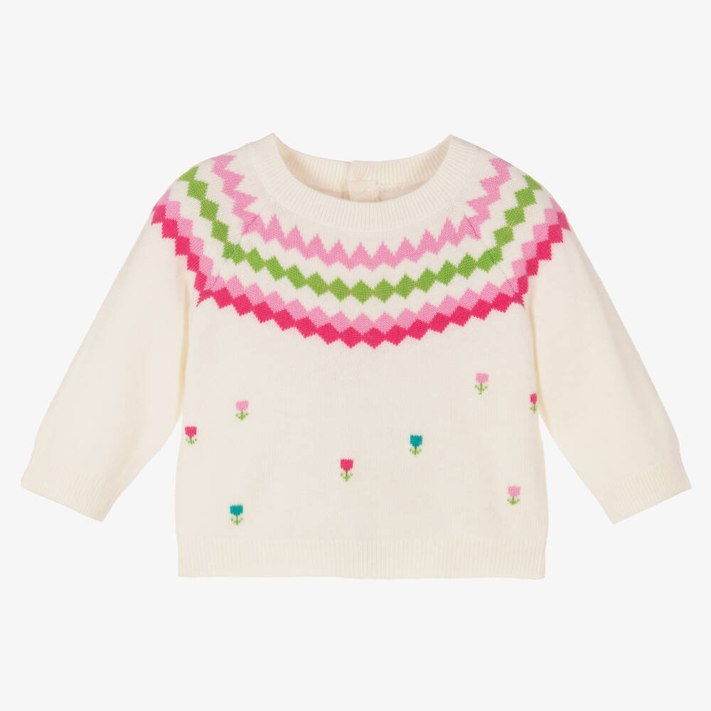 Jacadi Paris - Girls Ivory Wool Sweater | Childrensalon