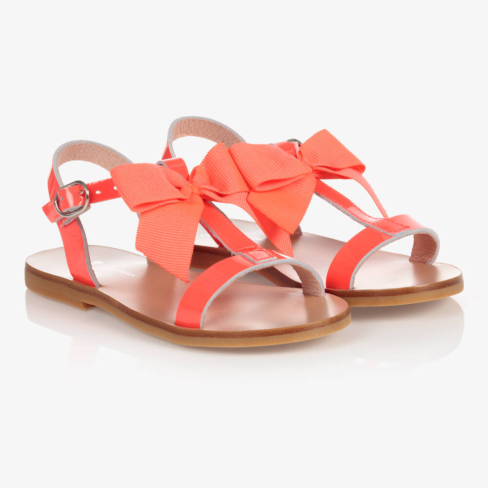 Jacadi Paris - Neonpinke Sandalen mit Schleife (M) | Childrensalon