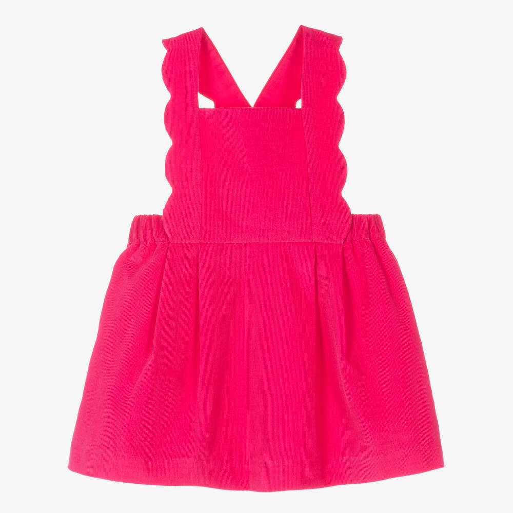 Jacadi Paris - Girls Pink Cord Pinafore Dress | Childrensalon