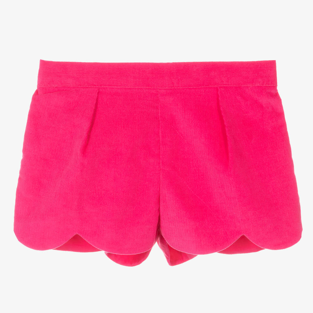 Short rose en velours fille